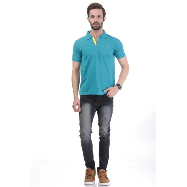 Men's Contrast Placket T-shirt